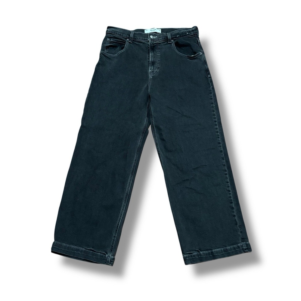 Hollister Men's Super Baggy Jeans Y2K Grunge Black Denim‎ Loose Fit Size 33 x 30